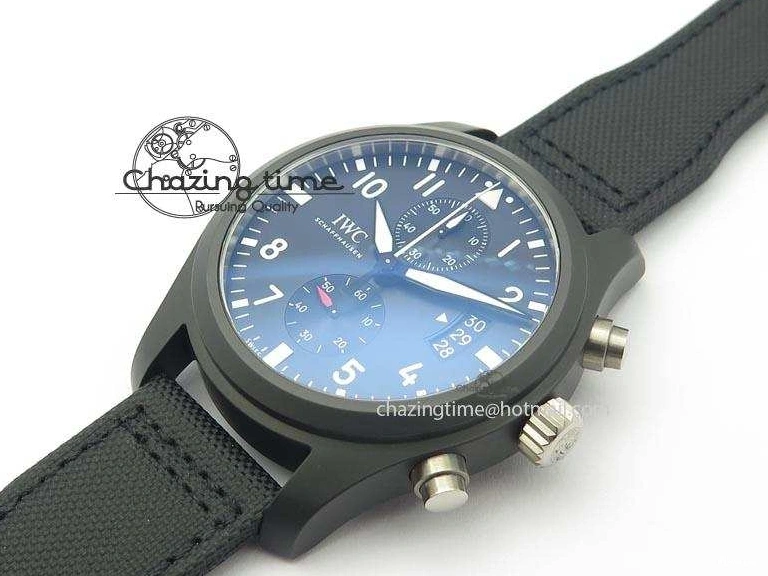 MIROTIME 0218 EasyCare Pilot Chrono IW388001 Real Ceramic ZF 1:1 Best Edition On Black Nylon Strap A 7279